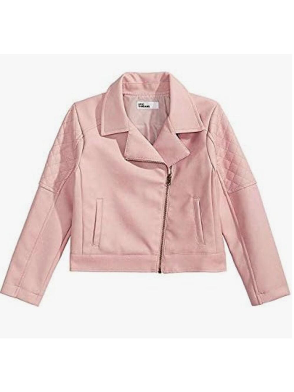 Epic Threads Baby Pink Vegan Leather Jacket Moto Asymmetrical Youth Large Faux L